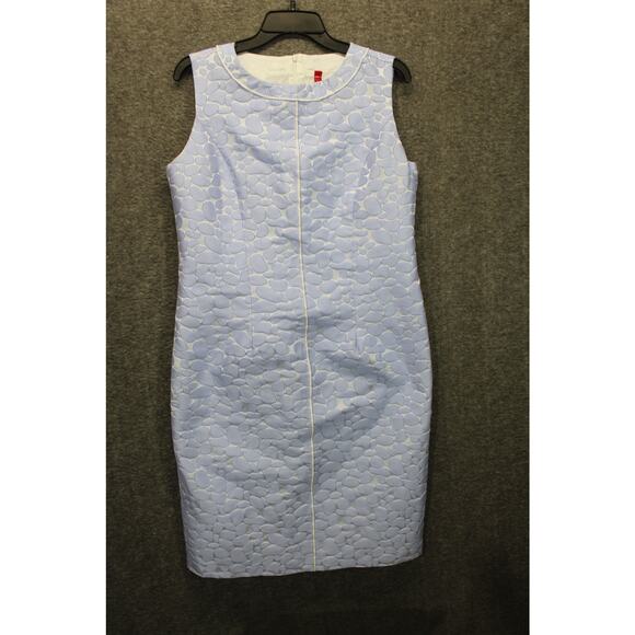 IC by Connie K Sleeveless Jacquard‎ Textured Sheath Dress Periwinkle Blue Sz. M - Picture 1 of 6
